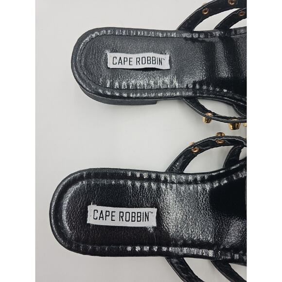 Cape Robbin Flat Open Toe Open Heel Gold Studed Sandals Size 7 - Picture 4 of 5